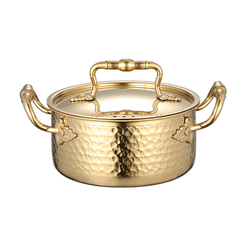 Mini hot pot z nerezovej ocele 304, pre jednu osobu s viečkom, 16 cm, objem 2,1–4 l, trojvrstvové dno