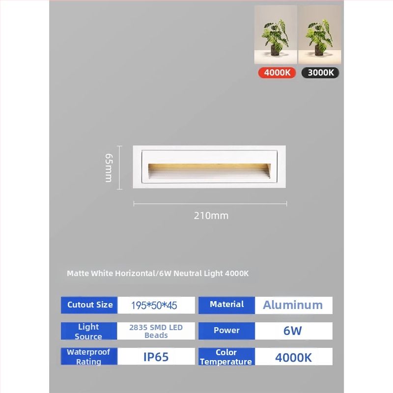 0-10V nastaviteľné vonkajšie LED vodotesné osvetlenie pre chodby, rohy a schody