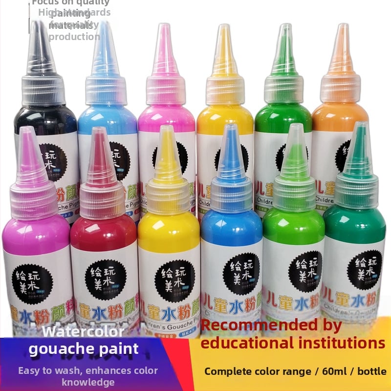 60 ml detský gouache farbový set – umývateľný, tvorivé maľovanie prstami, DIY graffiti