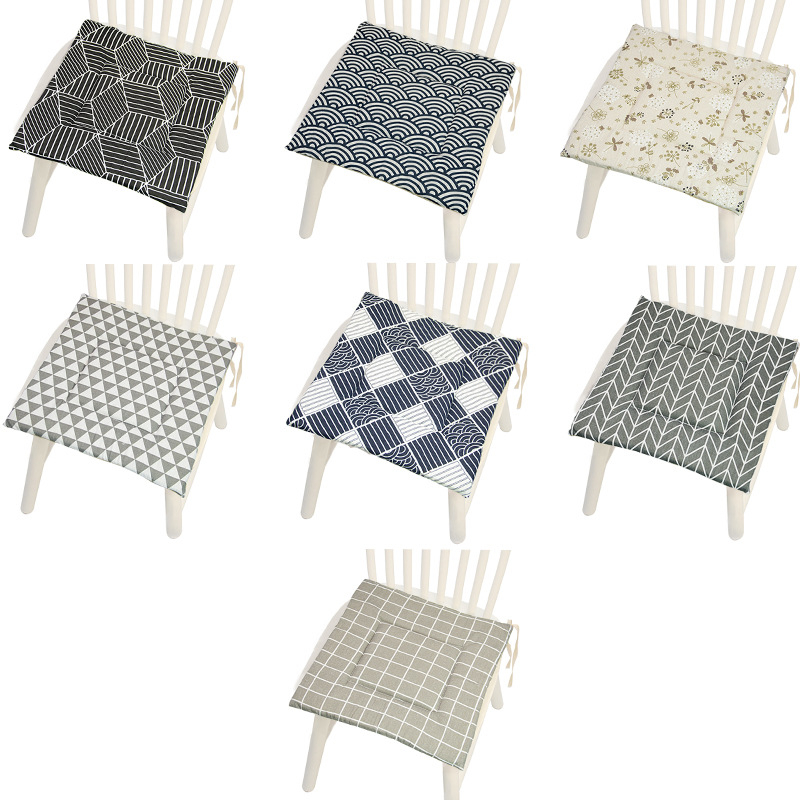 Vytlačený poťah na stoličku z polyestera-bavlny s geometrickým vzorom, vzorom houndstooth a kvetinovým motívom – moderný minimalistický štýl, výplň PP bavlna, značka Mr. Bao