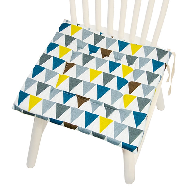 Vytlačený poťah na stoličku z polyestera-bavlny s geometrickým vzorom, vzorom houndstooth a kvetinovým motívom – moderný minimalistický štýl, výplň PP bavlna, značka Mr. Bao