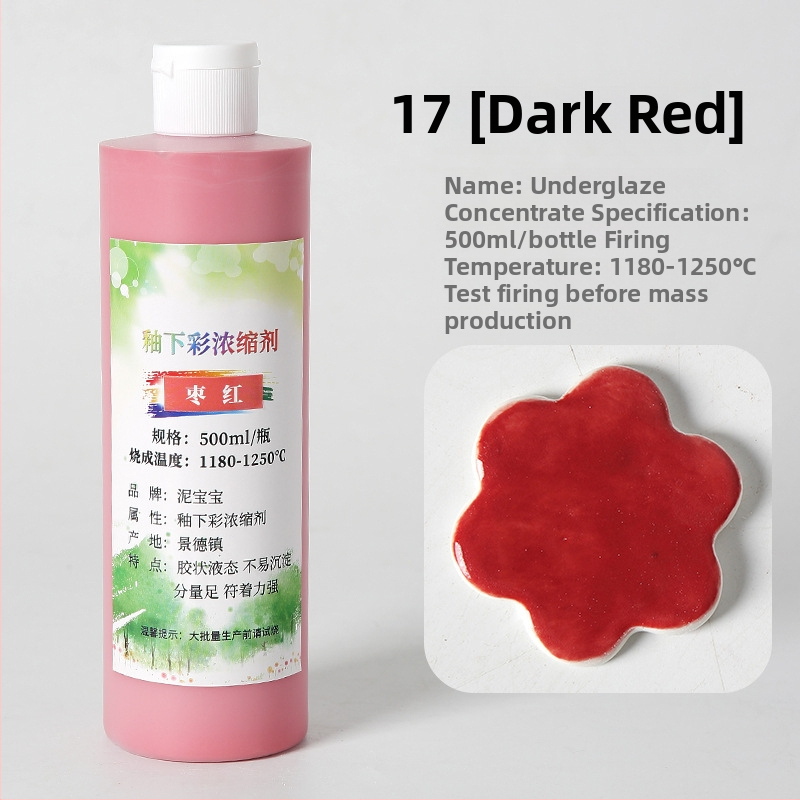 Podglazúrny keramický pigment – farbivo pre keramiku s strednou teplotou, približne 750 g, veľká fľaša, Jingdezhen koncentrovaná podglazúrna maľba