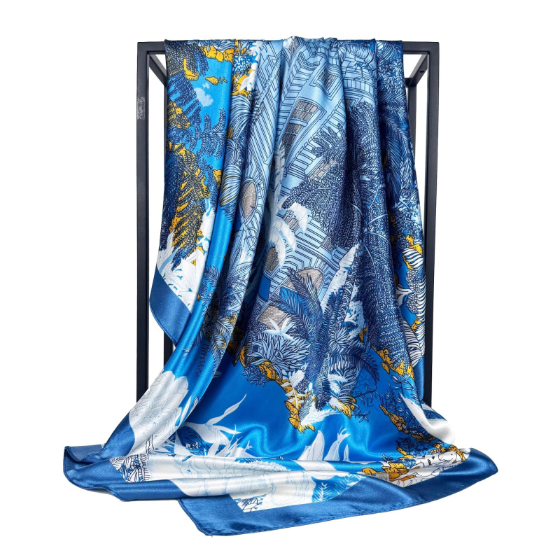 Gaohe jednostavan i elegantan veliki šal s točkama, umjetna svila, kvadratnih 90 cm, za žene