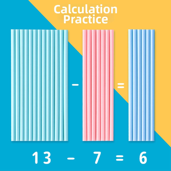 Little Genius Plastové počítacie tyčinky pre prvý ročník matematiky – 100 tyčiek na sčítanie a odčítanie