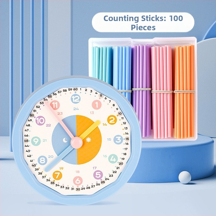Little Genius Plastové počítacie tyčinky pre prvý ročník matematiky – 100 tyčiek na sčítanie a odčítanie