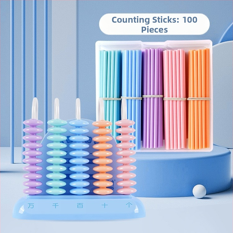 Little Genius Plastové počítacie tyčinky pre prvý ročník matematiky – 100 tyčiek na sčítanie a odčítanie