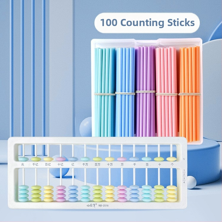 Little Genius Plastové počítacie tyčinky pre prvý ročník matematiky – 100 tyčiek na sčítanie a odčítanie