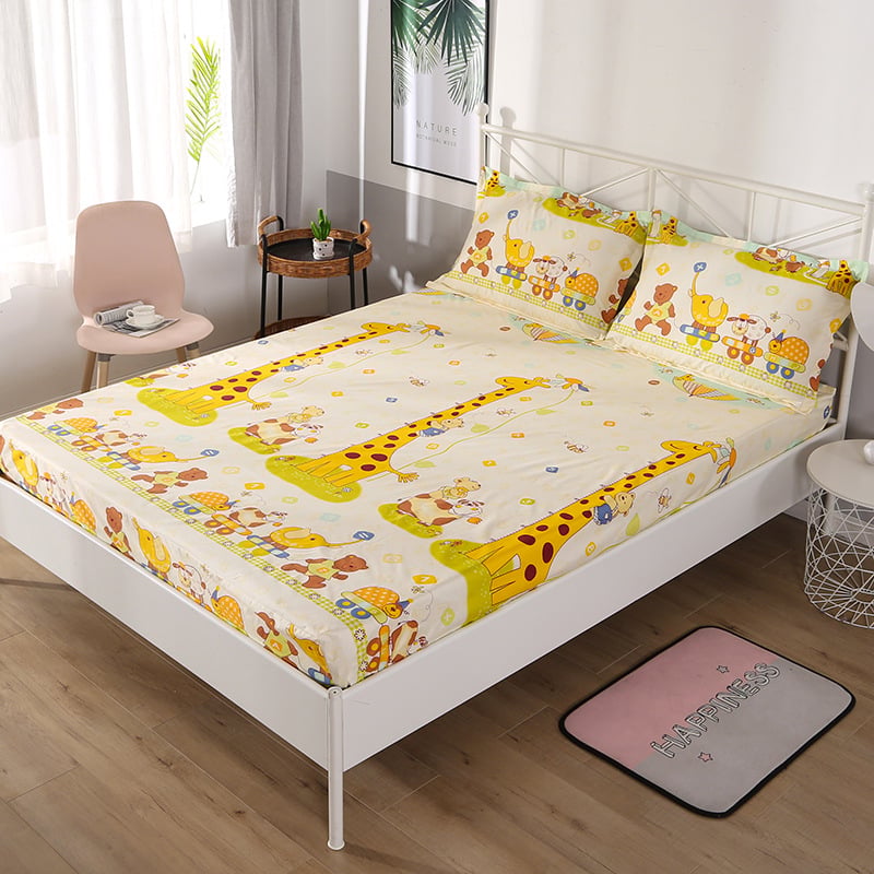 Vodotesný napínací placht s kvetinovým motívom, ochranný poťah na matrac, priedušný a pratelný, rozmer 150x200 cm