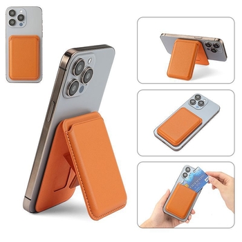 Husă din piele PU pentru iPhone 16 Pro Max cu suport magnetic MagSafe și buzunar pentru carduri
