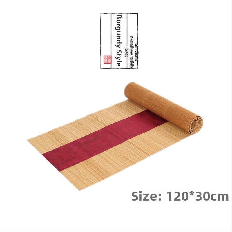 Bambusový runner pre čajový stôl so zen dizajnom, matr pre suché lúhovanie čaju, japonský štýl čajovej prevádzky, doplnky pre čajovú ceremóniu, látka na stôl a záves čaju