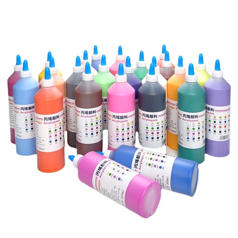 500 ml акрилни бои комплект – 24 цвята за деца DIY, гипс и стенна живопис