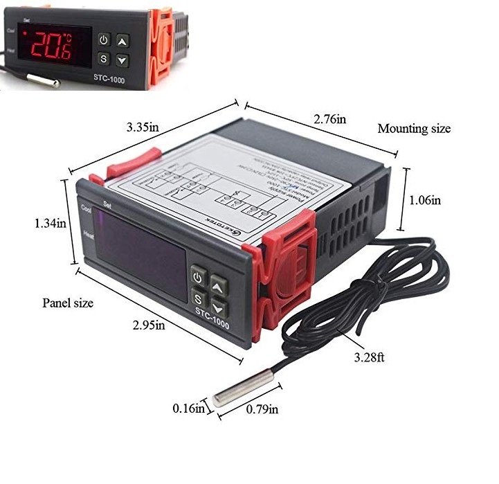 STC-1000 Regulator temperature za akvarij s digitalnim zaslonom