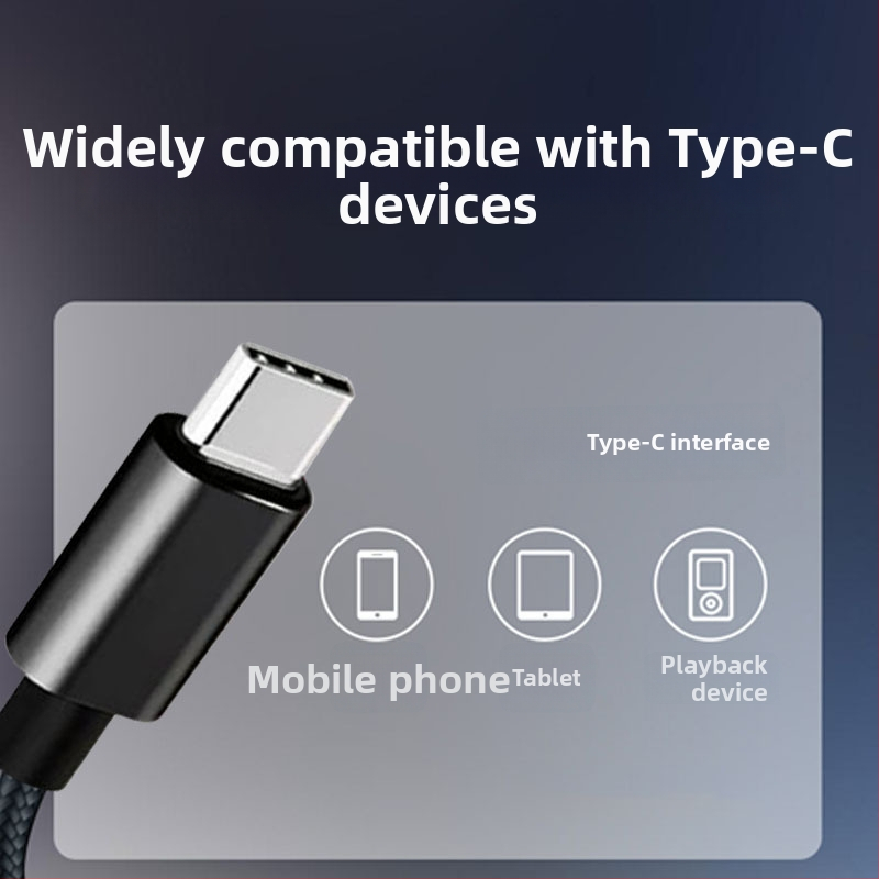 Kábel Type-C na 3,5 mm AUX pre Huawei, Oppo a Vivo telefóny, slúchadlá, auto