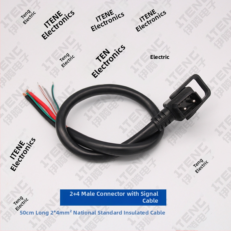 Vysoko výkonná nabíjacia zásuvka pre lítiovú batériu elektrického vozidla, 6‑pin samičí konektor, usporiadanie 2+4, kábel na vybíjanie