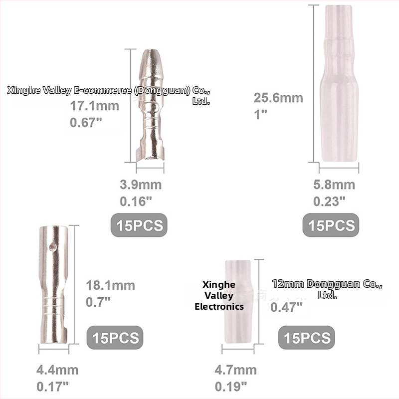 150 ks holých terminálov 2.8/4.8/6.3 mm, pružinové konektory a kryt, sada samčieho a samičieho konektora v krabici