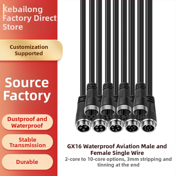 M16 konektor, letecký plug 2-10P, mužský a ženský spoj, IP67 vodotesný, GX16 napájací kábel