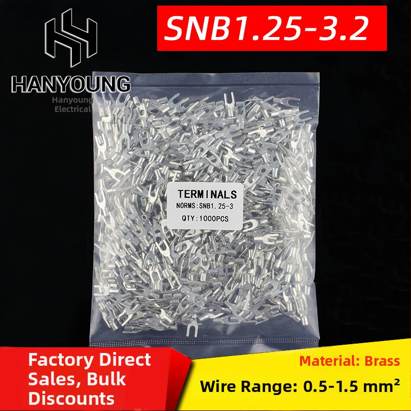 SNB holý koniec U- a Y-typ fork terminál, meď, 9 pólov, studené lisovanie, pre 1,25–3/3,2/3,5/5,5/2–4/5/6 mm