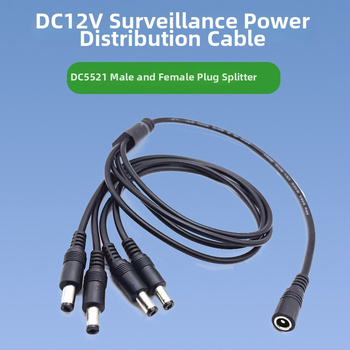 Napájací rozdeľovací kábel pre LED pásy s konektorom DC5521, rozdelenie 1 na 2 a 1 na 3, samica-samec
