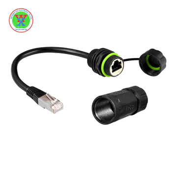 Nový RJ45 vodotesný sieťový port so stíněným leteckým konektorom, RJ45 sieťová zásuvka s káblom