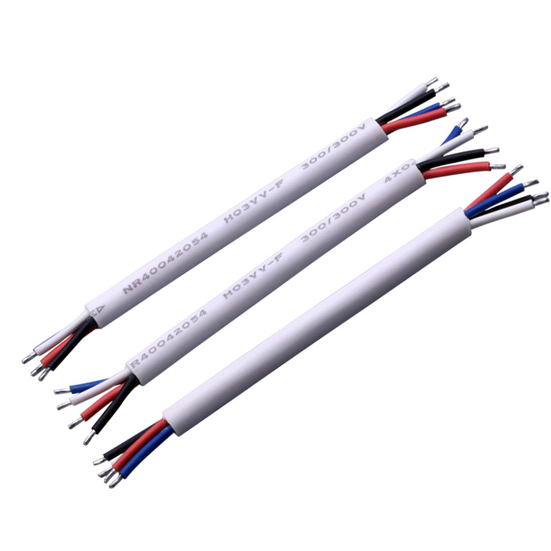 Biely napájací kábel H03VV-F, 4×0,5 mm², kábel pre pripojenie k nabíjacej stanici