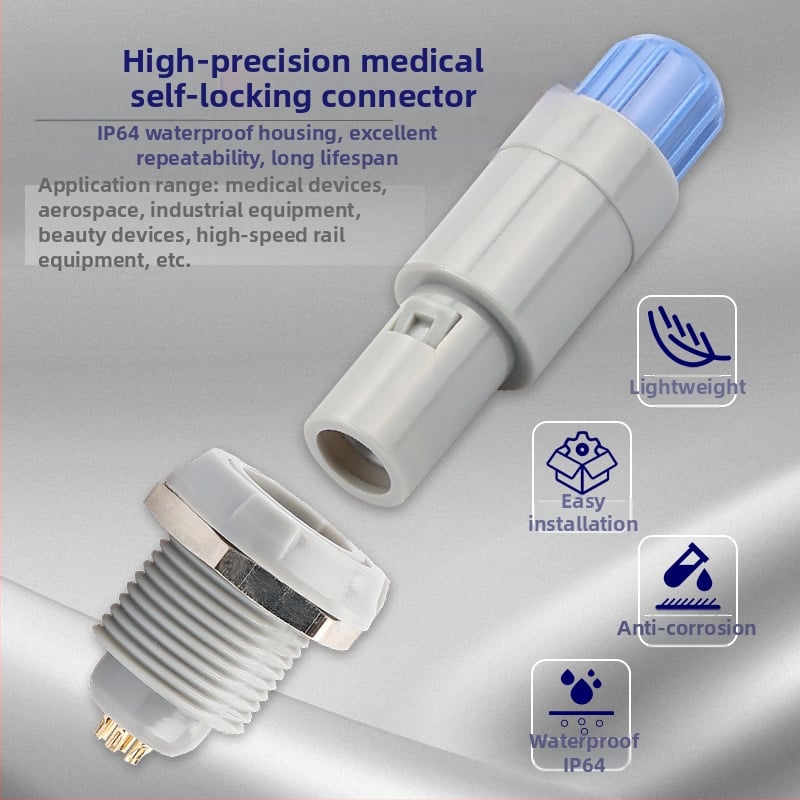 MOCO Medicínske plastové konektor, 1p T1/Z1, 5A, PPS izolátor, meď s pozláteným povlakom