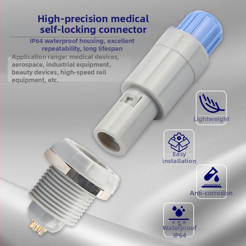 MOCO Medicínske plastové konektor, 1p T1/Z1, 5A, PPS izolátor, meď s pozláteným povlakom