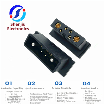 Pozlátený ženský batériový konektor, 30A 300V DC, rýchle pripojenie, konfigurácia 2+4, rozmery 36,4×14,7 mm, pre nabíjanie elektrických vozidiel