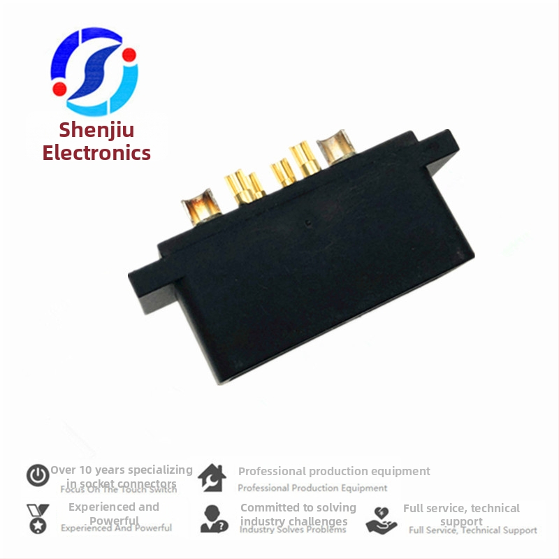 Pozlátený ženský batériový konektor, 30A 300V DC, rýchle pripojenie, konfigurácia 2+4, rozmery 36,4×14,7 mm, pre nabíjanie elektrických vozidiel