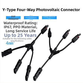 MC4 konektor fotovoltický Y-tvar, 4-pólový, pre paralelné a sériové zapojenie solárnych panelov