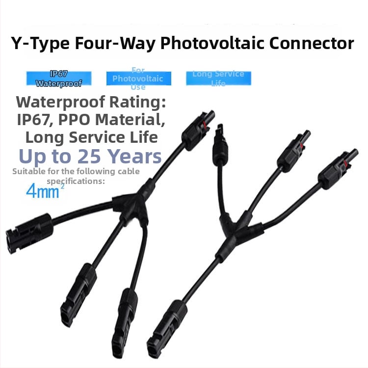 MC4 konektor fotovoltický Y-tvar, 4-pólový, pre paralelné a sériové zapojenie solárnych panelov