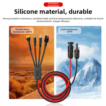 MC4 fotovoltaický konektor – predlžovací kábel s mužským/ženským adaptérom na DC5521/7909/TX60, 30A
