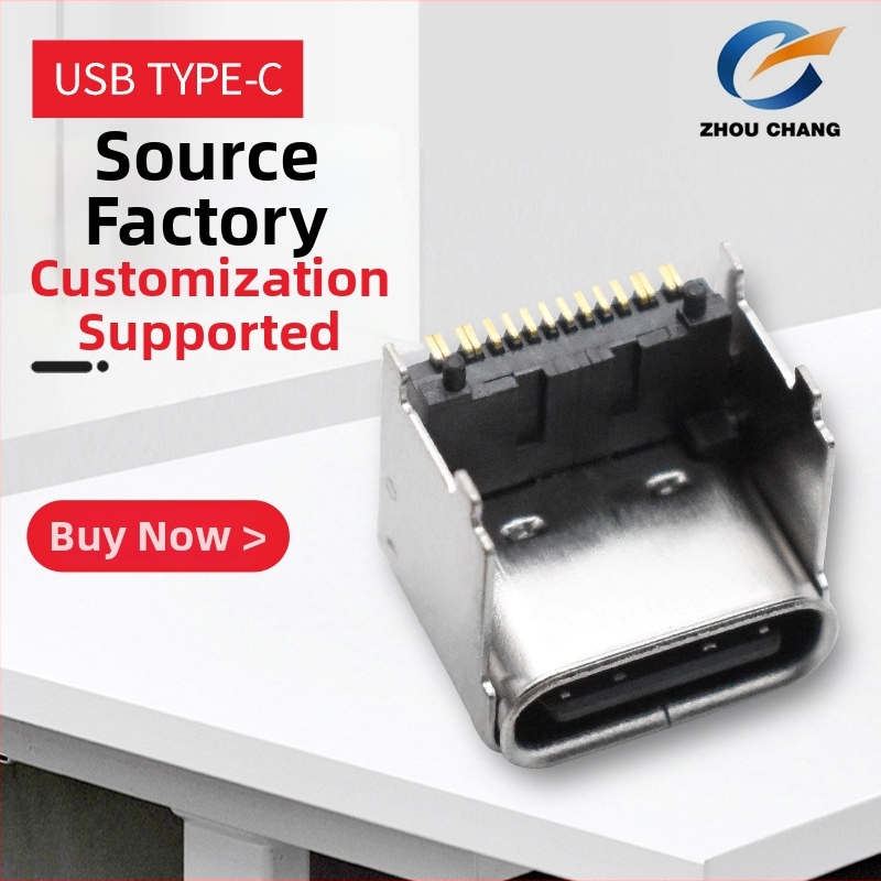USB Type-C 16P samica konektora, zvýšená výška, 5.9/6.75/7.55 mm