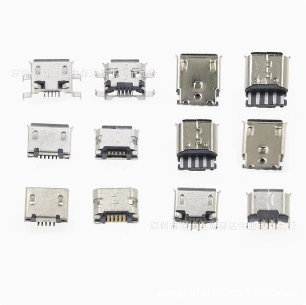 240 ks Micro USB samičie konektory, 24 typov, v krabici, Micro USB rozhranie