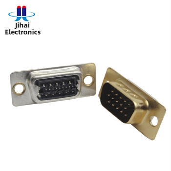 VGA 15-pínový samček D-Sub konektor s upínacou doskou, krok 1,6 mm