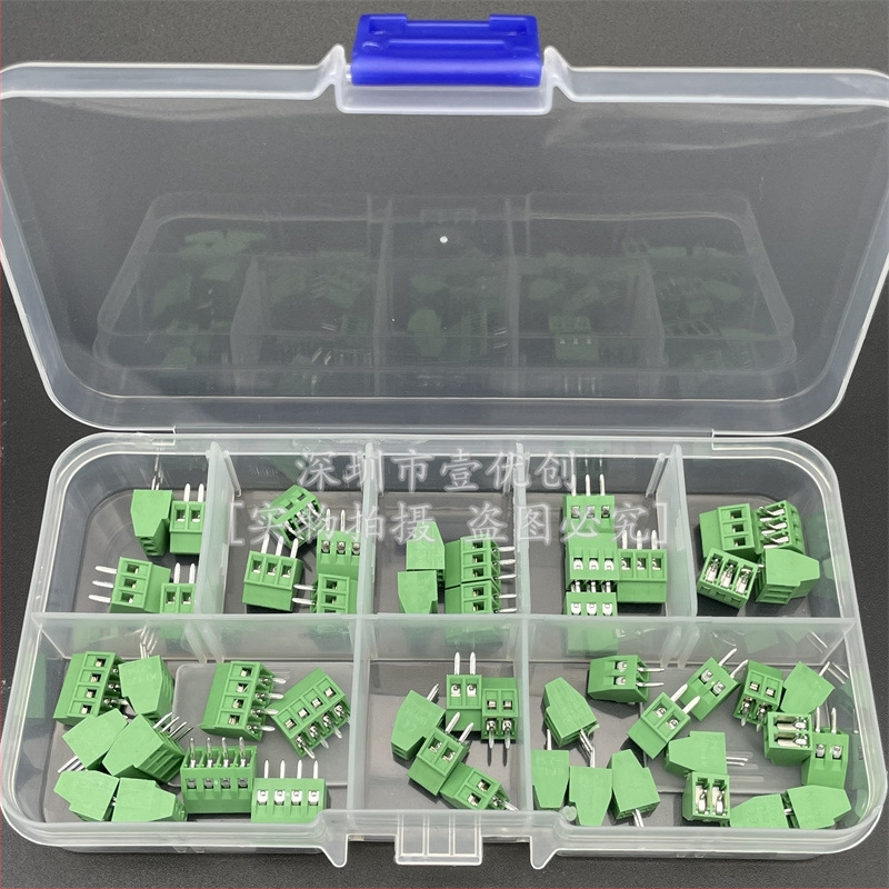 50 kusov DG308 terminálnych blokov KF128, rozteč 2,54 mm, PCB skrutkový typ, sada 2/3/4 pólov