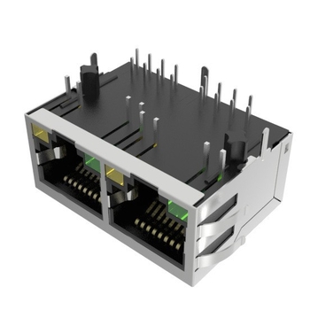 Hulyn 90° RJ45 zásuvka a 1×2 RJ45 konektor s LED indikátorom a transformátorom, 100 Mbps