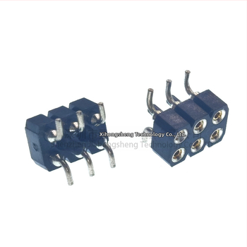 Pin header samica, kruhové otvory, rozostup 2.54/2.0/1.27 mm, dvojradový, SMD, zlatý povlak, vnútorné uchopenie