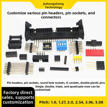Pin header samica, kruhové otvory, rozostup 2.54/2.0/1.27 mm, dvojradový, SMD, zlatý povlak, vnútorné uchopenie