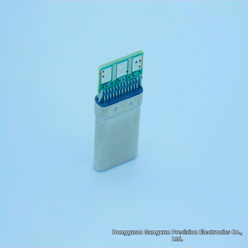 USB Type-C 3.1 konektor s PCB doskou, samčie konektor s 3 spájkovacími bodmi pre nabíjanie a dáta