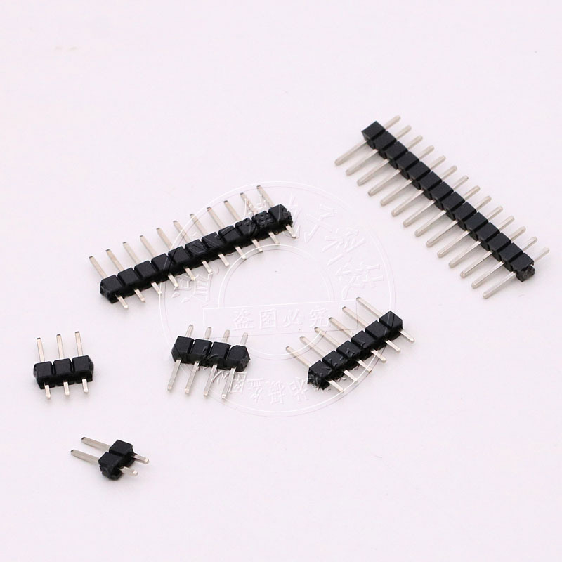 2,54 mm jednoriadový, 11,5 mm rovný pin header, 1×2P/3/4/5/6/7/8/10P/-40P, meďové piny