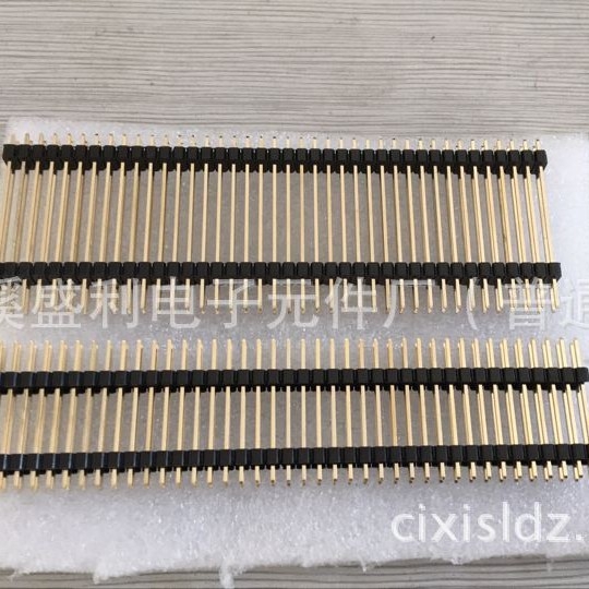 2,54 mm rozostup, dvojradový plastový pin header, zlaté pokovovanie, ekologický, k dispozícii 2×40 pinov, dĺžky 25/30/35 mm, atď.