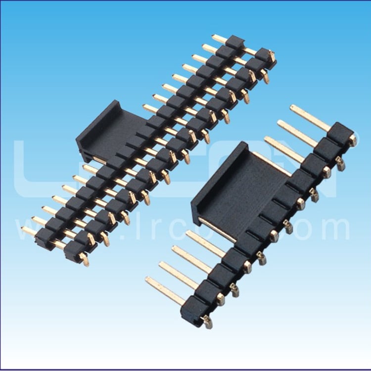 Lianrun Electronics Pin header 2,54 mm krok, 2-40P, jednoriadkový/dvojradový horizontálny konektor s mosadzovým izolátorom pre PCB