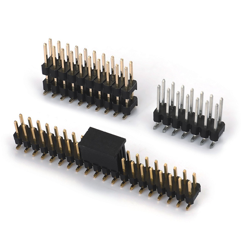 PIN header s rozstupom 2,0 mm, jednoradový/dvojradový SMT patch header s možnosťou dvojitého plastového puzdra a upínacieho krytu