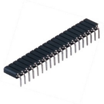 DIN41612 séria: rozstup 2,54 mm, crimp kontakty v rade a samé konektory s kruhovými otvormi