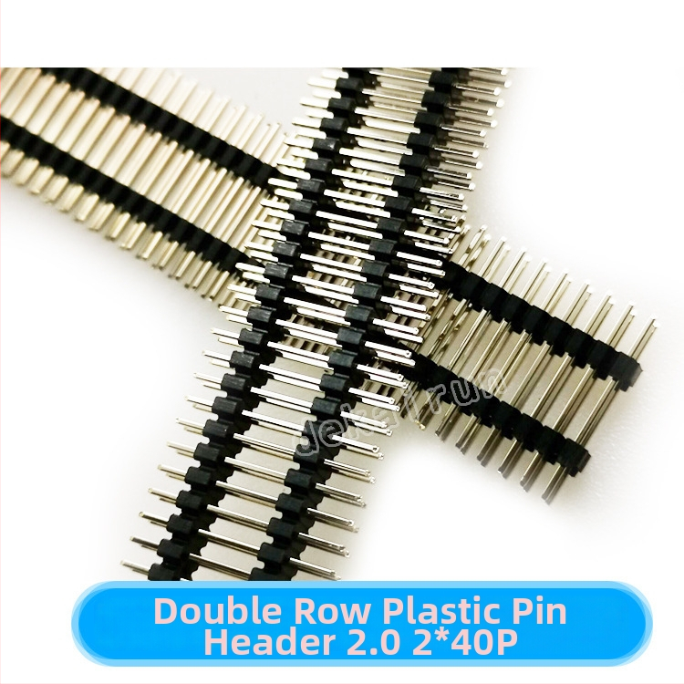 Dvojradový plastový konektor s pinmi, krok 2,0 mm, 2×40 pinov, výška 17 mm
