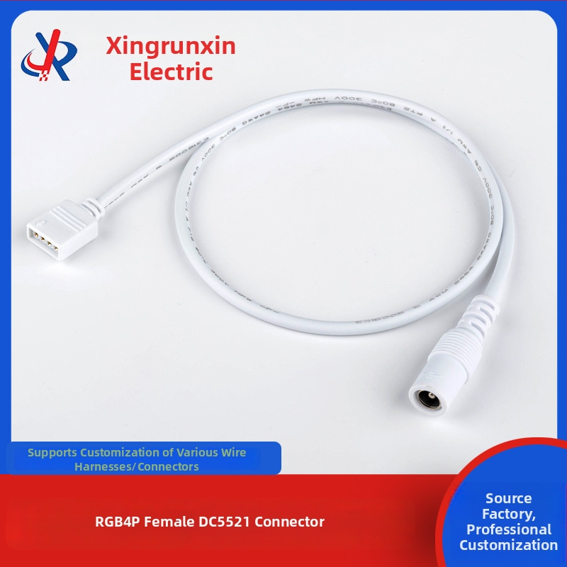 Kábel RGB4P – DC5521 samica konektor pre LED pásik, 410 mm, bez spájkovania
