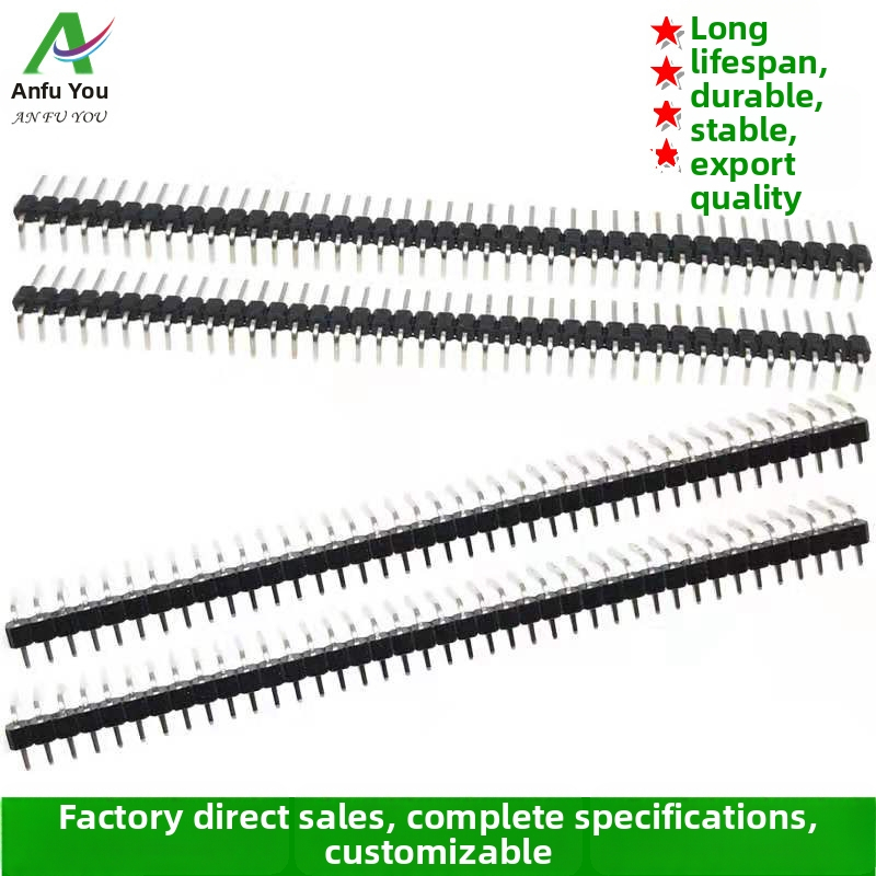 2,54 mm ohýbaný pin header, 1×40P a 2×40P, pozlátená meď