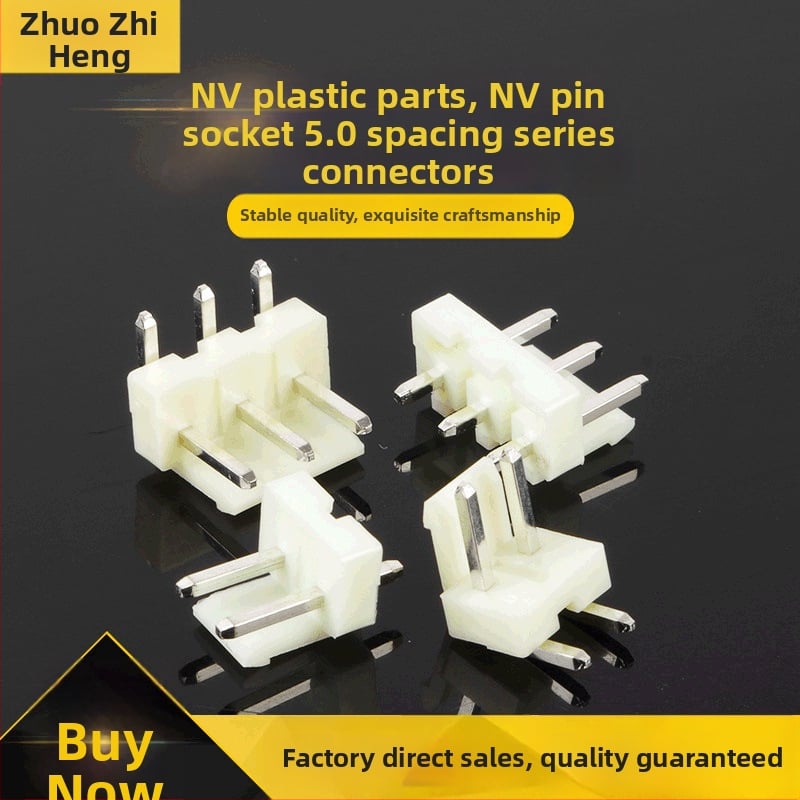 NV plastový konektor dielov, NV pin header s samozamykacou doskou pre spojenie káblov, séria konektorov s rozostupom 5,0 mm, k dispozícii vo veľkoobchode