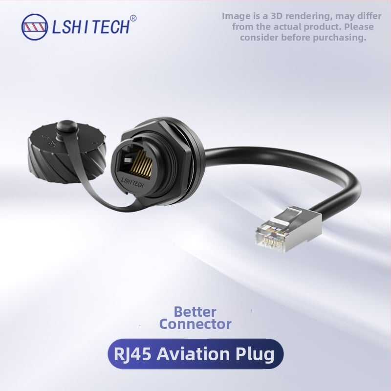 LSHITECH vodotesný RJ45 letecký konektor, predlžovací kábel s mužským a ženským konektorom