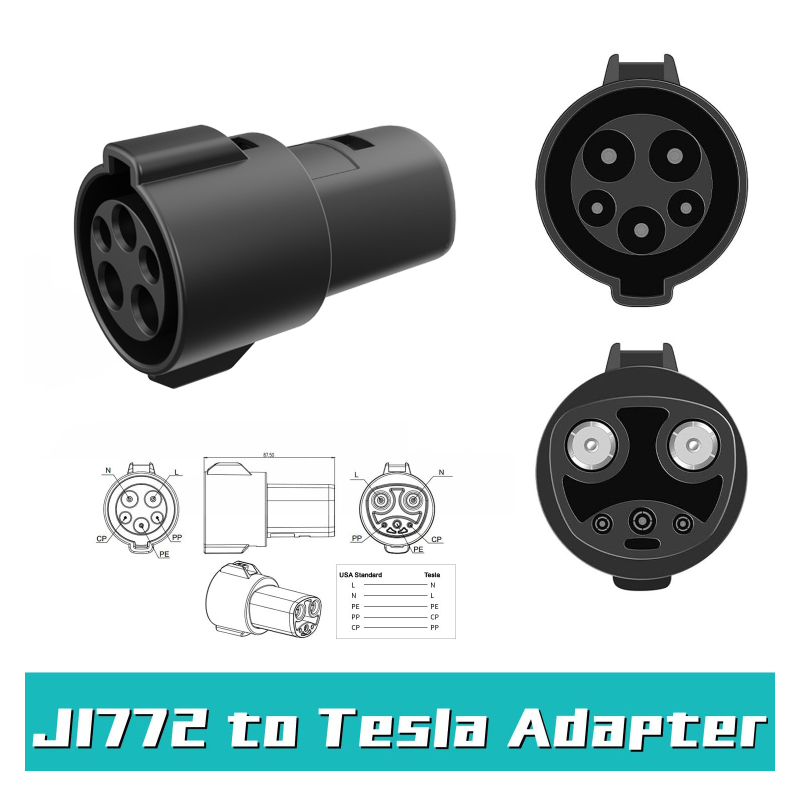 J1772 na Tesla NACS AC nabíjačový adaptér